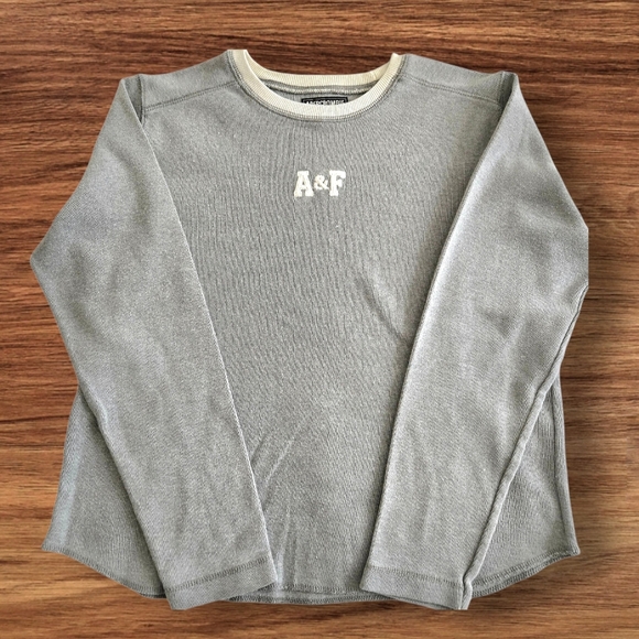 Abercrombie & Fitch Tops - Abercrombie & Fitch Tee Vintage Y2K Short Gray 3/4 Sleeve Grunge Streetwear /L